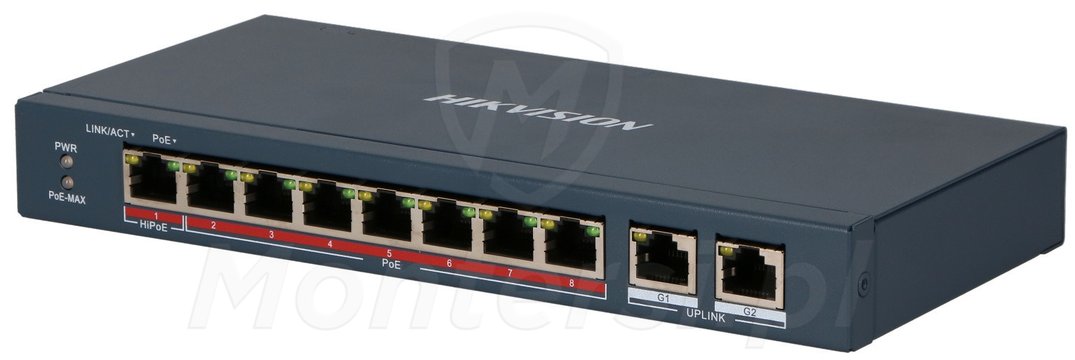 DS-3E0310HP-E - 10-portowy switch, 8x PoE 110W af/at/bt, 2x UPLINK DS-3E0310HP-E - 10-portowy switch, 8x PoE 110W af/at/bt, 2x UPLINK
