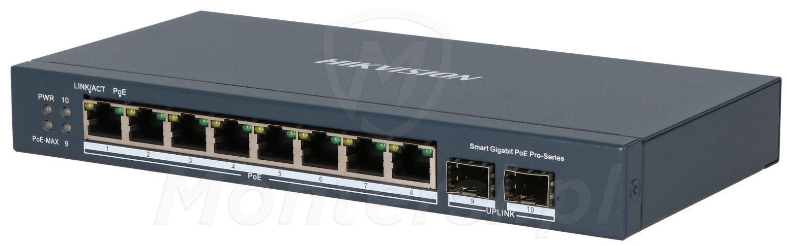 DS-3E1510P-SI - 10-portowy zarządzalny switch PoE