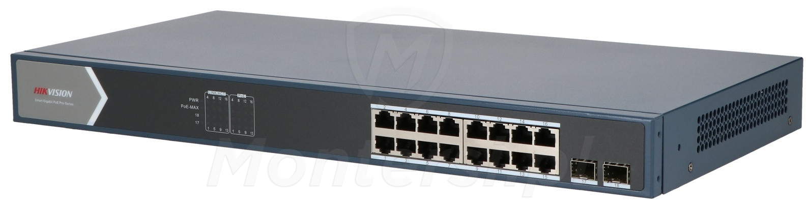 DS-3E1518P-SI - Swich PoE 16-portowy gigabit SFP