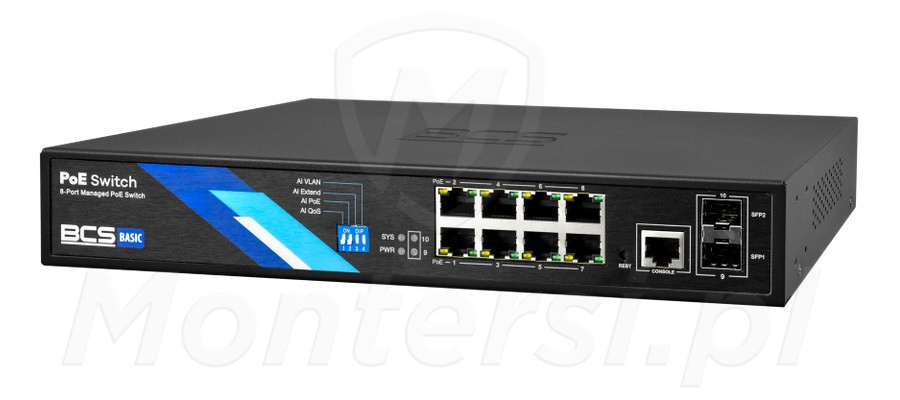 BCS-B-SP08G-2SFP-M - 10-portowy zarządzalny switch PoE BCS-B-SP08G-2SFP-M - 10-portowy zarządzalny switch PoE