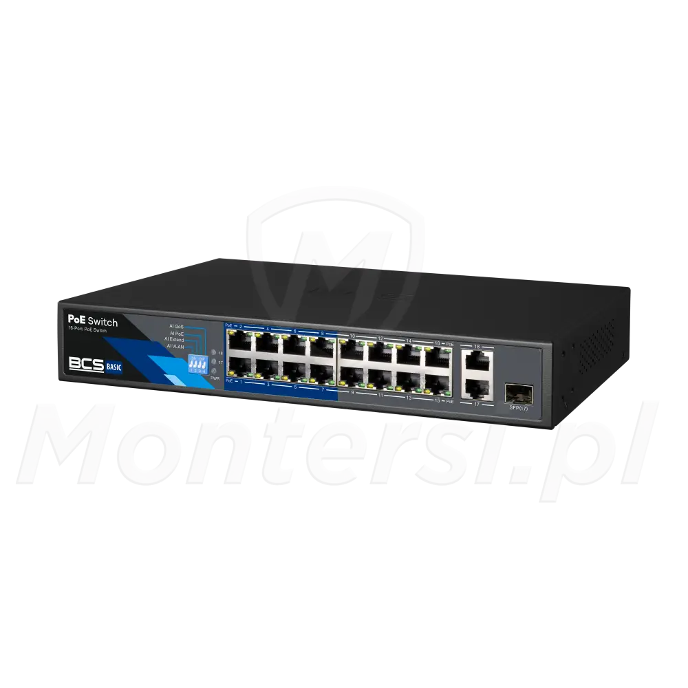 BCS-B-SP1602G-1SFP - 19-portowy switch PoE
