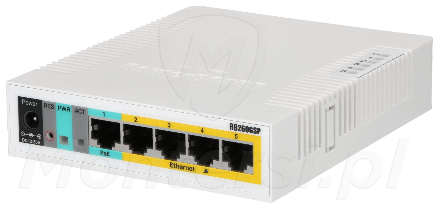 RB260GSP - 6-portowy zarządzalny switch PoE