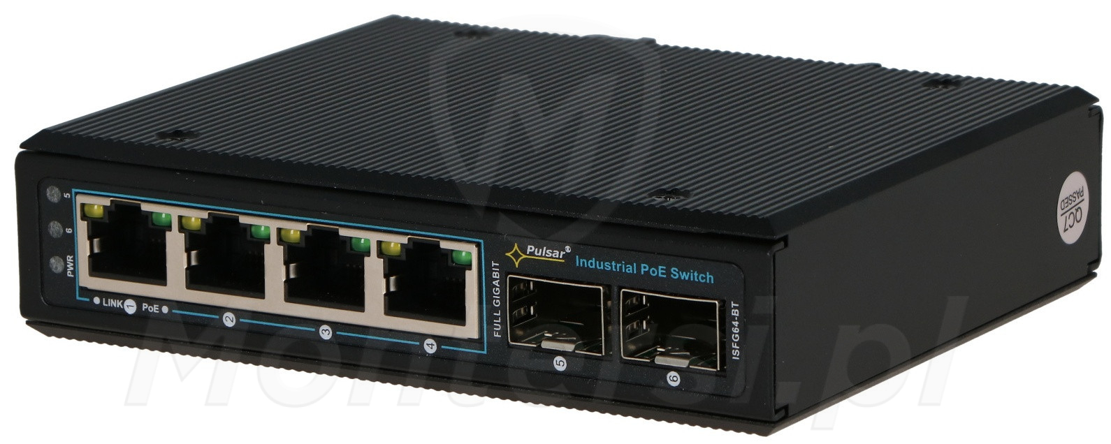 ISFG64-BT - 6-portowy switch, 4x PoE at/af/bt GE, 2x UPLINK SFP