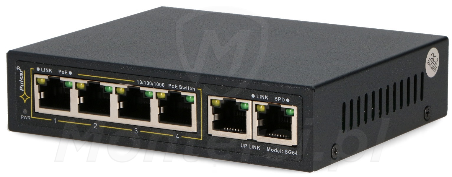 SG64WP- 6-portowy switch PoE