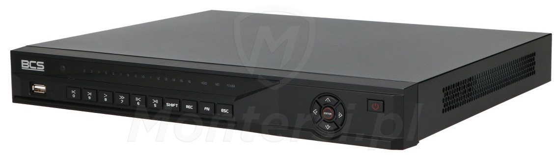 BCS-L-NVR1602-A-4K-16P-Ai - 16-kanałowy rejestrator IP, 24 Mpx, 320 Mb/s, PoE