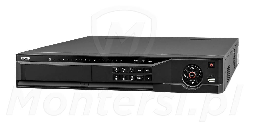 BCS-L-NVR1604-A-4K-16P - 16-kanałowy rejestrator IP, 32 Mpx, 384 Mb/s, ARTR, PoS