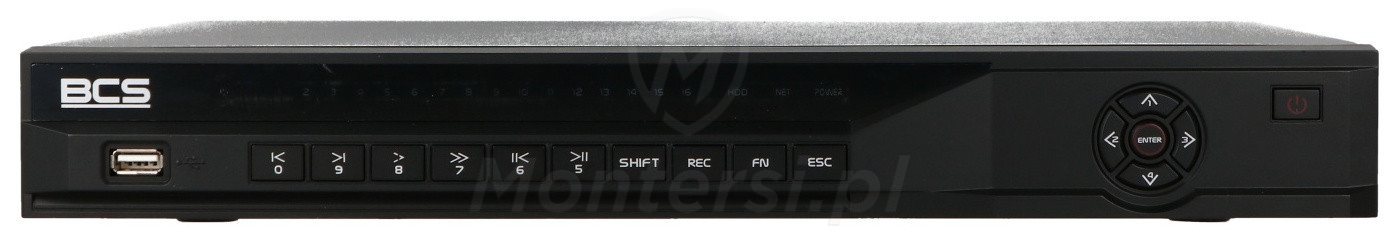 BCS-L-NVR1602-A-4K-16P - 16-kanałowy rejestrator IP, 32 Mpx, 384 Mb/s, ARTR, PoS