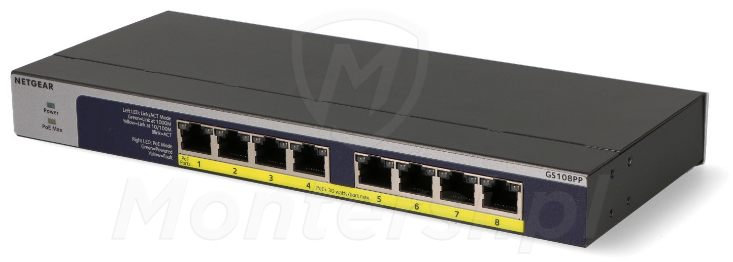 GS108PP - 8-portowy switch PoE, 8x PoE GS108PP - 8-portowy switch PoE, 8x PoE