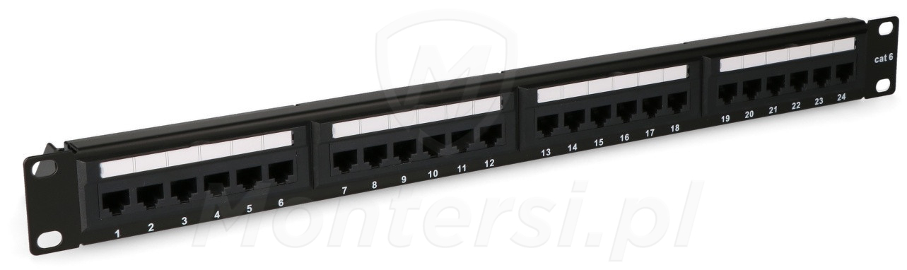 CCAS-PA6-24UTP - Panel kat.6 UTP 19" 1U, 24 x RJ45