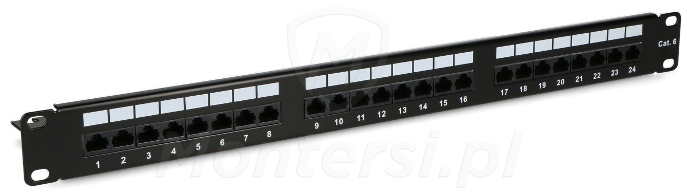 CCAS-PA6-24UTP- O - Panel kat.6 UTP 24 x RJ45 z półką