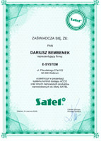 Certyfikat Satel Dariusz Bembenek