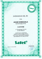 Certyfikat Satel Adam Domagała