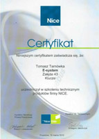 Certyfikat Nice Tomasz Tarnówka