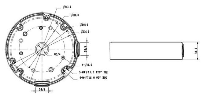 Wymiary uchwytu BCS-AD5