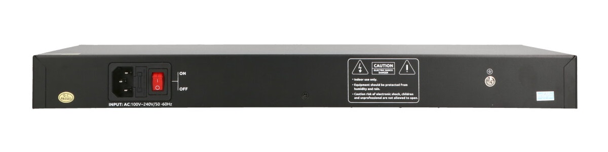 Tył switcha PoE PIX-POE24AT-2GE