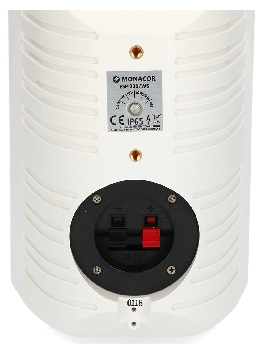 Przełącznik regulujący i gniazda sprężynowe w ESP-230/WS