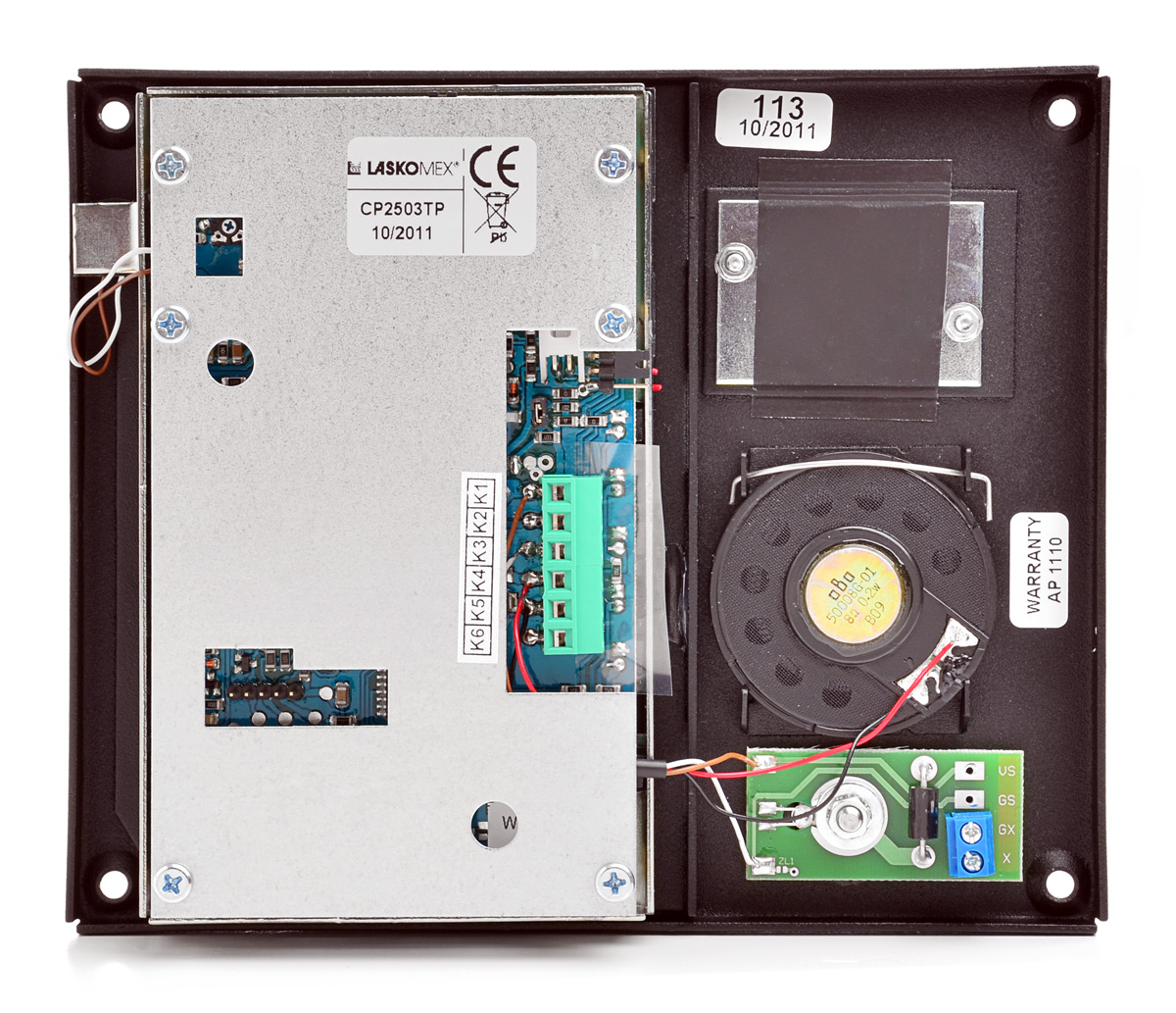 Wnętrze panelu bramowego CP-2503TP