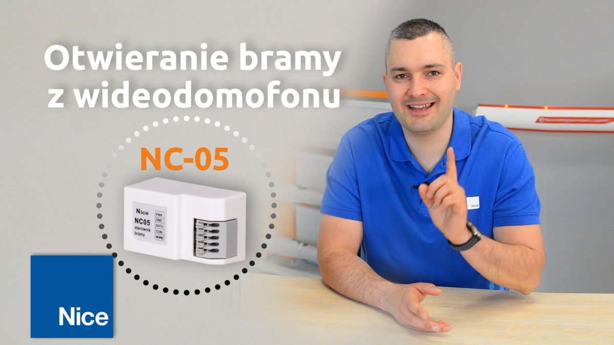 Sterowanie napędem bramy Nice z wideodomofonu Nice