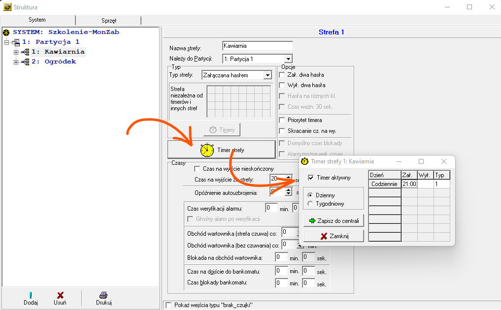 timery stref integra
