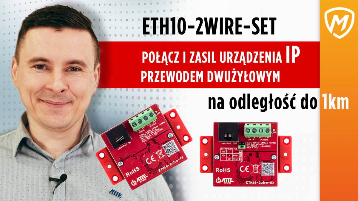 ETH10-2WIRE-SET. Połącz i zasil urządzenia IP przewodem dwużyłowym