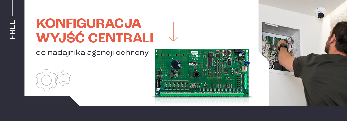 Jak skonfigurować wyjścia centrali do nadajnika agencji ochrony?