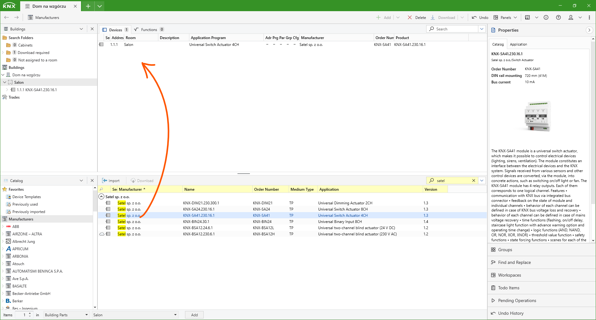 ets knx dodawanie urządzeń