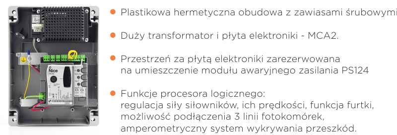 centrala sterująca MC424 - cechy