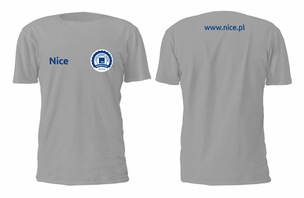 szary t-shirt z logo Nice