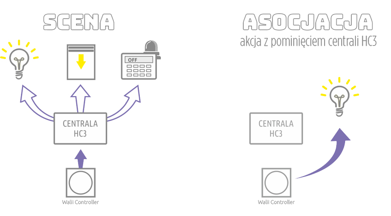 Różnice w działaniu sceny a asocjacji w systemie FIBARO