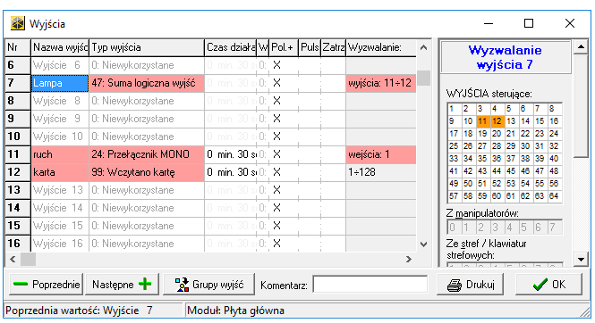 integra satel suma logiczna 1