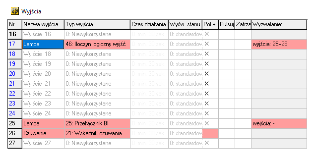 satel wyjścia