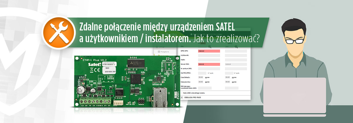 Zdalne połączenie między urządzeniem SATEL a użytkownikiem - instalatorem