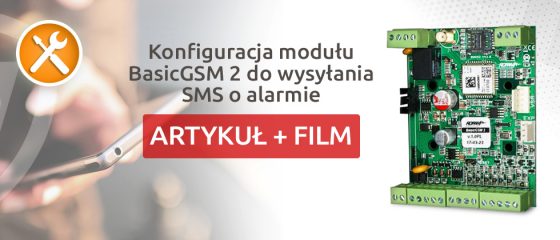 Konfiguracja modułu BasicGSM 2 do wysyłania SMS o alarmie