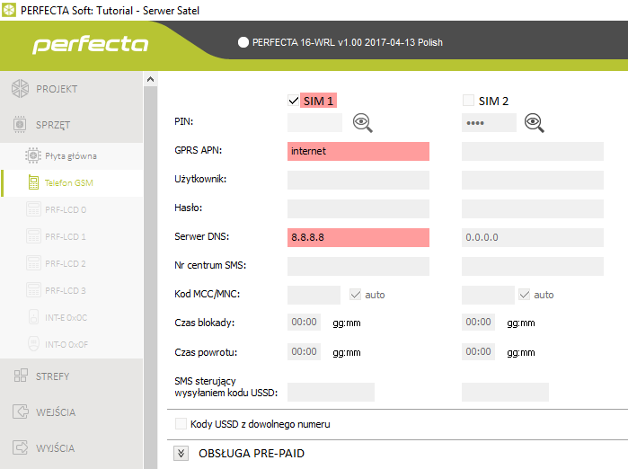 perfecta satel gprs apn