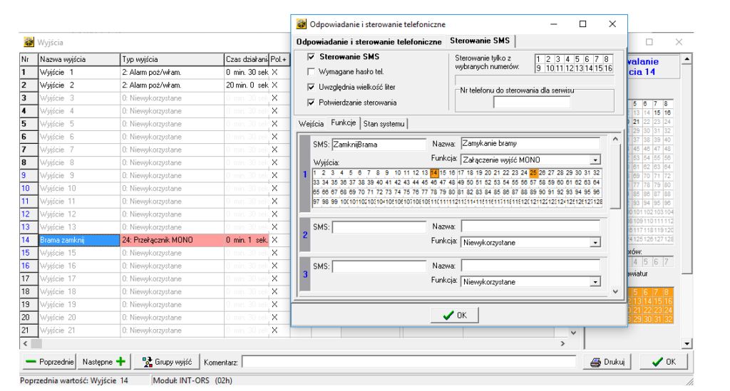 integra wrl sterowanie sms